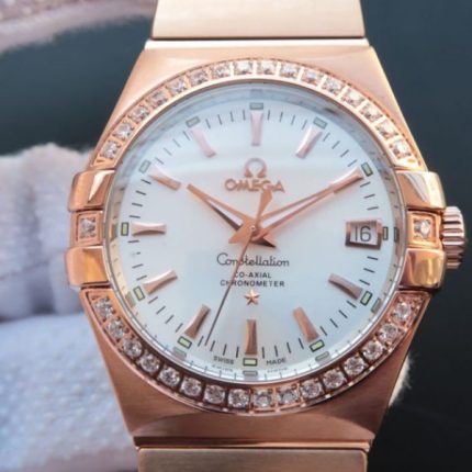Replica Omega V6 Constellation 123.20.35 RG Case White Dial