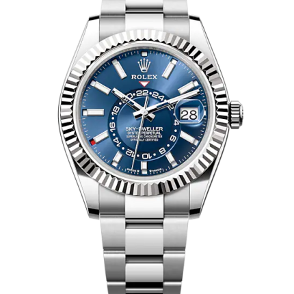 Sky Dweller Blue Dial 18K White Gold Bezel Steel Jubilee Men's Watch 326934(1:1 replica)