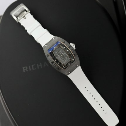 Richard Mille Replica 1:1 Watch RM07 Carbon White Rubber Strap Best Quality 36mm
