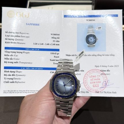 Patek Philippe Nautilus 5723 Replica Watches Custom Benzel Sapphire Blue 40mm