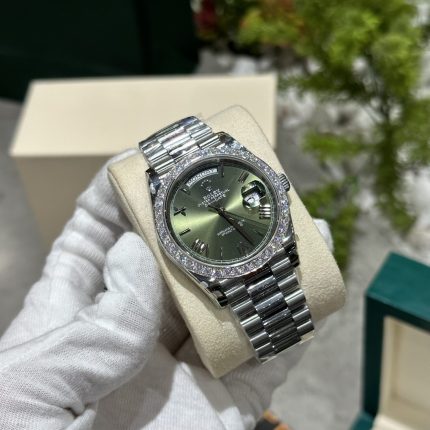 Rolex Day-Date 228236 Moissanite Green Dial Replica Watch 168gram GM V3 40mm