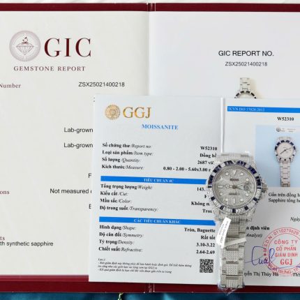Rolex GMT-Master II Replica Watch Sapphire + Diamonds Moissanite 40mm