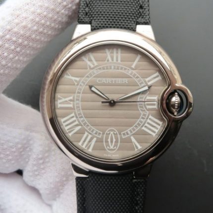Replica Cartier Ballon Bleu XL 46mm SS Gray Dial Nylon Strap ETA 2824
