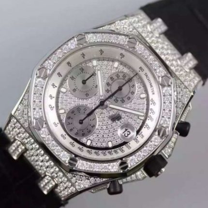 Replica Audemars Piguet JF Royal Oak Offshore SS Full Paved Diamonds A7750
