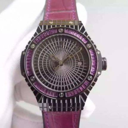 Replica Hublot Big Bang 41mm Tutti Frutti Maroon Caviar on Gummy Strap A2824