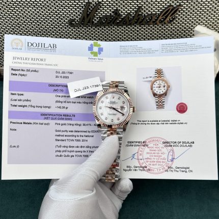 Rolex Replica 11 Watch DateJust Rose Gold Wrapped Mother-of-Pearl Dial GM Factory 36mm