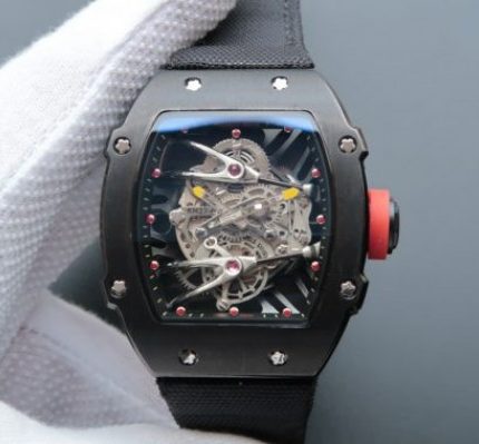 Replica Richard Mille RM027-2 PVD Skeleton Dial Black Nylon Strap 6T51
