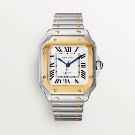 Fake Cartier Watch Santos medium model Manufacture mechanical movement Steel/Yellow Gold Silver Dial W2SA0016(1:1 replica)