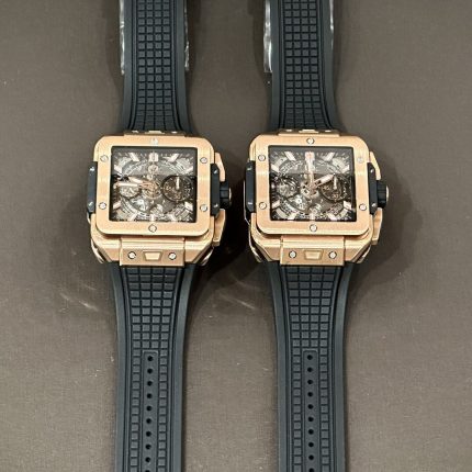 Hublot Big Bang Square Replica Watch Rose Gold Rubber Strap BBF 42mm