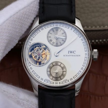 Replica IWC BM Portuguese Flying Tourbillon SS White Dial 2 Sub Dials