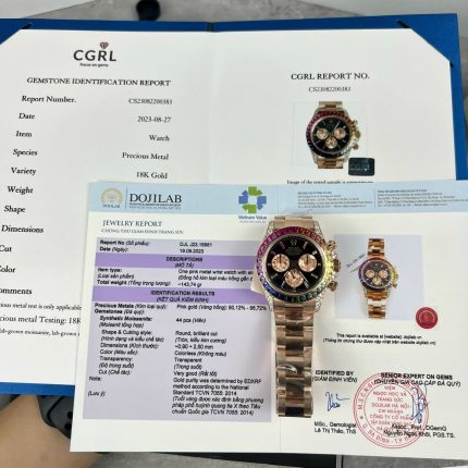 Rolex Daytona Rainbow 116595RBOW Best Replica Watch Gold Wrapped Moissanite Diamond 40mm