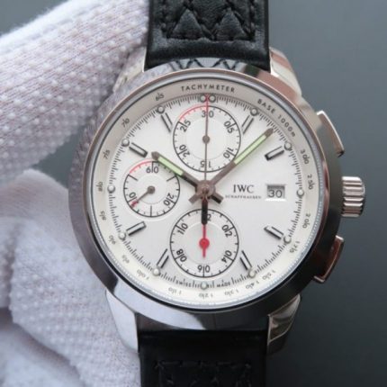 Replica IWC Ingenieur Chrono IW380701 White Dial Leather Strap