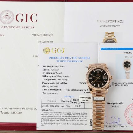 Rolex Day-Date Eisenkiesel Dial Copies Watch 18K Gold Wrapped Custom QF 36mm