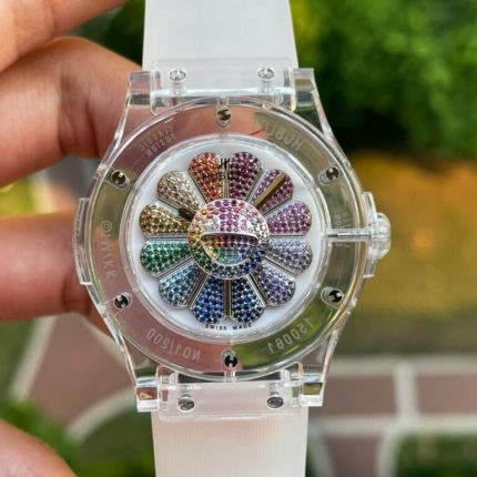 Hublot Replica 1:1 Watch Takashi Murakami Transparent Case Rubber Strap 42mm