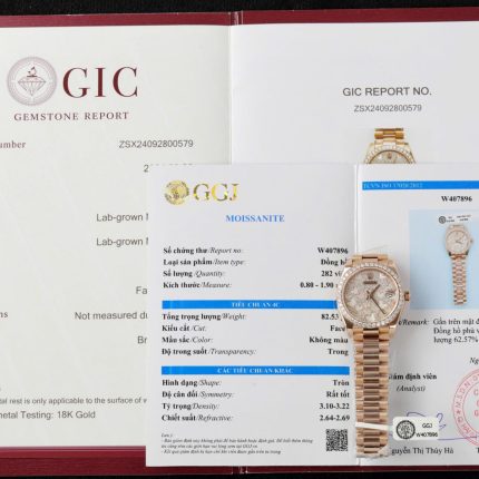 Rolex DateJust Butterfly Dial Copies Watches Rose Gold Wrapped 18K + Diamonds Moissanite 31mm