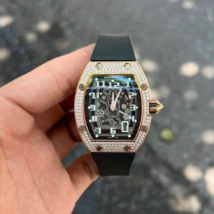 Richard Mille Replica Watch RM67 Black Dial Men s Full Diamond 40mm