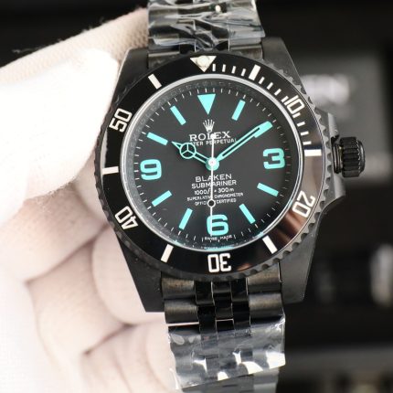 Rolex Dark Legend Submariner - DLC Black Finish - 40MM - Cyan(1:1 replica)