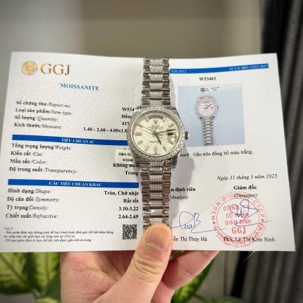 Rolex Day-Date Meteorite Dial Custom Moissanite Daimonds Copies Watches 40mm