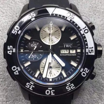Replica IWC V6 Aquatimer Chronograph Black Rubber Strap