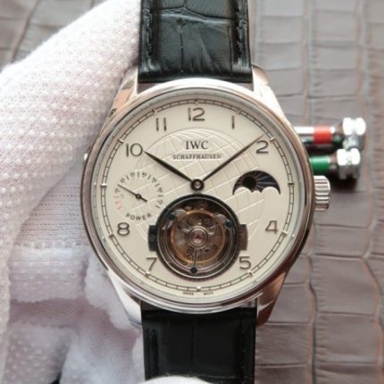 Replica IWC Portuguese Tourbillon Power Reserve Moonphase White Dial