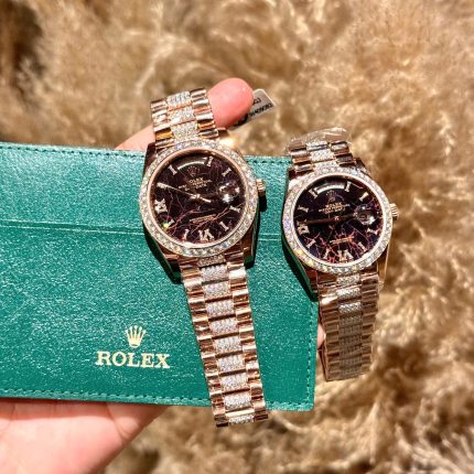 Rolex Day-Date Replica Watch Meteorite Dial Custom Moissanite Diamonds Hong Kong 40mm