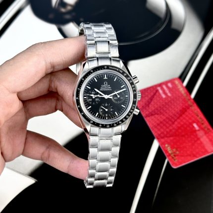 Omega Replica Watch Speedmaster Moonwatch Black Dial Metal Wire 42mm