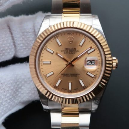 Replica Rolex DateJust II 41mm SS/YG YG Dial Lumed Marker SS/YG Bracelet A3136