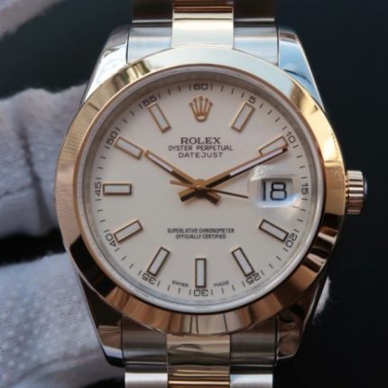Replica Rolex Noob DateJust 126303 YG Wrapped White Dia A2824
