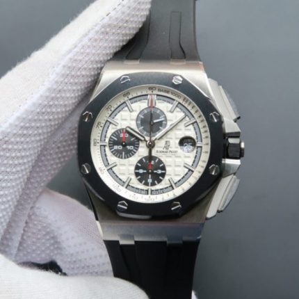Replica Audemars Piguet JF Royal Oak Offshore 44mm White/Black Dial Rubber Strap A3126