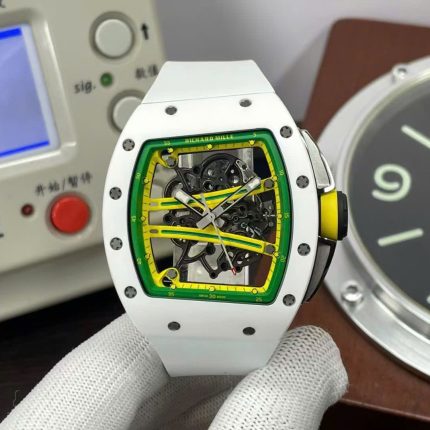 Richard Mille High End Watch Replicas RM61-01 Yohan Blake White Ceramic ZF Factory 43x50mm