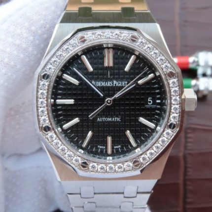 Replica Audemars Piguet JF Royal Oak 41mm 15400 Diamonds Bezel Black Dial Bracelet A3120
