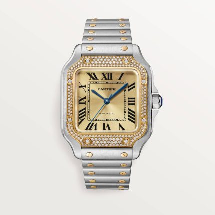 fake cartier watch Santos medium model Manufacture mechanical movement with automatic winding caliber 1847(1:1 replica)