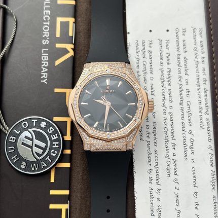 Hublot Replica 1:1 Watch Orlinski King Gold Full Diamonds Black 40mm