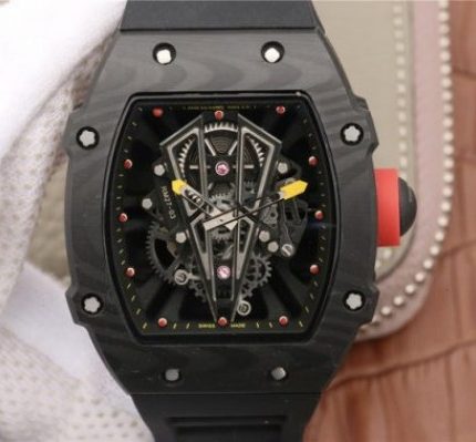 Replica Richard Mille RM027-03 Full Black Carbon Skeleton Dial Black Rubber Strap 6T51