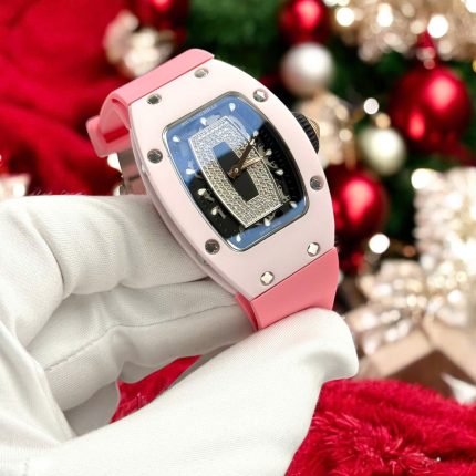 Richard Mille Luxury Fake Watches RM07-01 Pink Rubber Strap Automatic Movement 36mm