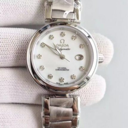 Replica Omega De Ville Lady SS White Dial SS Bracelet A8520