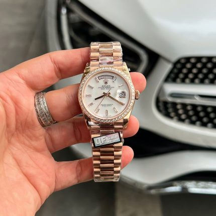 Rolex Day-Date Dial MOP Replica Watch Weight 158 ??Grams Bezel Moissanite Diamonds QF Factory 36mm