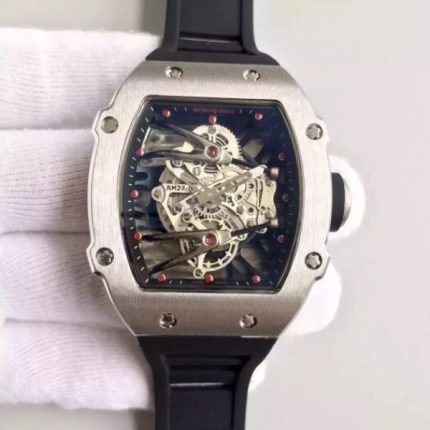 Replica Richard Mille RM027 SS Skeleton Dial Black Rubber Strap 6T51