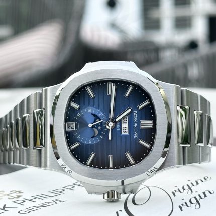 Patek Philippe Nautilus 5726 Replica 1:1 Watch Blue Dial Metal Strap PPF Factory 40.5mm
