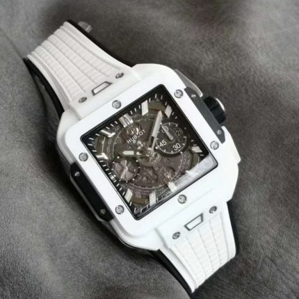 Hublot Replica 1:1 Watch Square White Ceramic Bang Unico Chronograph Factory BBF 42mm