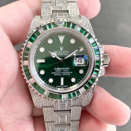 Rolex Submariner Special Diamonds - Green Diamonds - All Diamonds - 40mm(1:1 replica)
