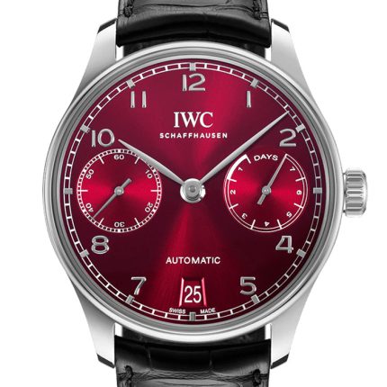 IWC Portuguese 7 Day Power Reserve Burgundy Dial Stainless steel Watch IW500714(1:1 replica)