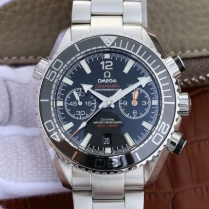 Replica Omega Planet Ocean Master Chronometer OMF Black LiquidMetal SS Bracelet A9900