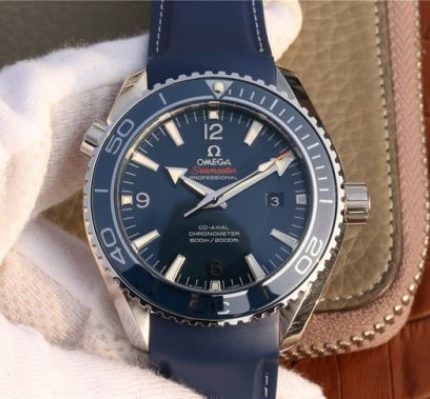 Replica Omega Planet Ocean Professional Blue Liquidmetal Bezel 45mm OMF Rubber Strap A8500