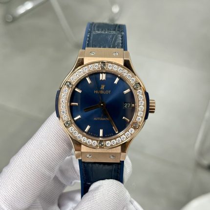 Hublot Classic Fusion King Gold Blue Replica Watch HB Factory 38mm