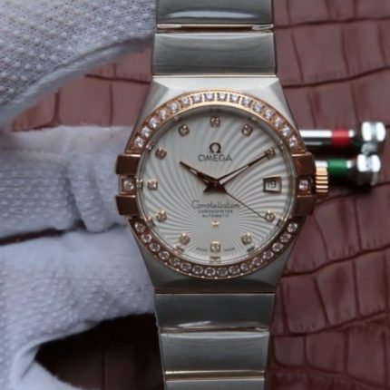 Replica Omega V6 Constellation 123.20.35 SS White Textured Dial