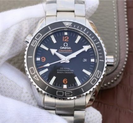 Replica Omega Planet Ocean Professional Ceramic Bezel 45mm OMF Orange Marker SS Bracelet A8500
