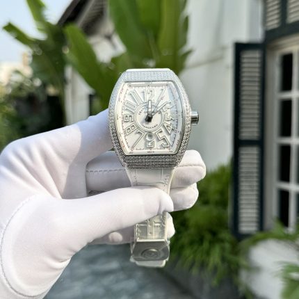 Franck Muller Vanguard V45 White Face With Stone Best Replica Watch ABF Factory 45mm