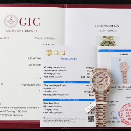 Rolex Day-Date 128395TBR Refined 18K Gold Wrapped   Moissanite Diamonds Best Replicas 36mm