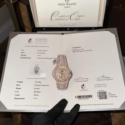 Patek Philippe Best Replica Watch Nautilus 5719 Gold Wrapped   Moissanite Diamonds Custom 40mm